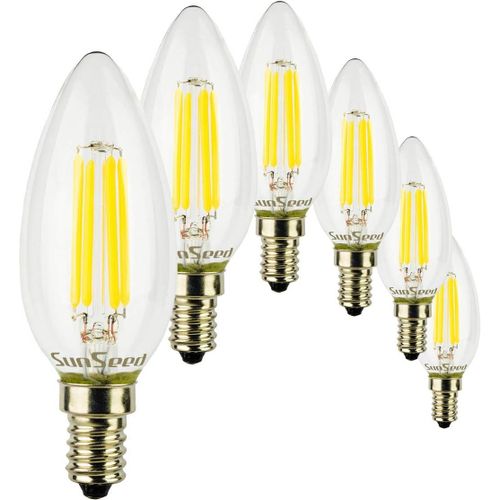 Anwxai-6x Ampoule Filament Led Bougie E14 6w Équiv. 60w Blanc Naturel 4000k