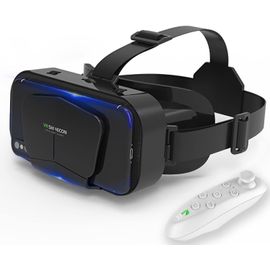 Anwxai-Lunettes Vr 3d ,Réalité Virtuelle Pour Films Et Jeux 3d,Compatible Avec Smartphones 4,7 À 7 Pouces,Contrôleur Sans Fil Inclus,Noir
