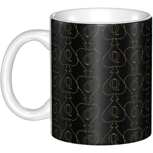 Tasses A Cafe Golden-Queen-Of-Spades De 11 Oz Tasses En Ceramique Blanche Tasse A The Nouveaute Cadeau De Xmas Et De Vacances