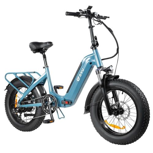 Dyu Ff500 Vélo Électrique Pliable 20 Pouces Gros Pneus 500 W Moteur 32 Km/H Vitesse Maximale 48 V 14 Ah Batterie Lg 70 Km Portée 150 Kg Freins À Disque Avant Et Arrière Shimano 7 Vitesses
