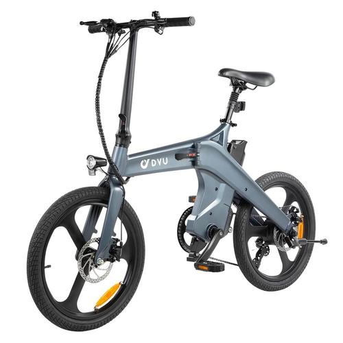 Dyu T1 20 Pouces Capteur De Couple De Vélo Électrique 36v 250w Moteur 25 Km/H Vitesse Maximale 10ah Batterie Amovible Freins À Disque Mécaniques - Gris