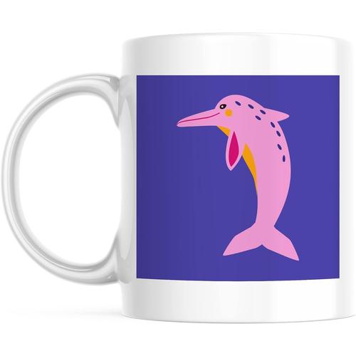 Personnalise Dark Purple Pink Magenta Orange Dolphin Fins Fish Tail Round Circle Mug Animal Simplifie - Avec Options D¡¯Impression Options De Taille