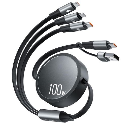 Anwxai-100w Câble Multi Chargeur Usb A/C,6 En 1/110cm Enrouleur Câble,Pd3.0 5a Cable Multi Embout Type C/Phone/Micro Usb Pour Phone 16,Phone 16 Pro Max,Phone 15 Série,Mabook,Pad,Galaxy,Huawei,Tablet