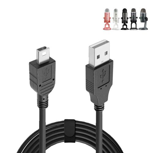 anwxai-Câble Mini Usb De 2 M Pour Microphone Blue Yeti,Usb A 2.0 Vers Mini B Câble D'Alimentation Et De Charge Pour Microphone Usb Blue Snowball Ice