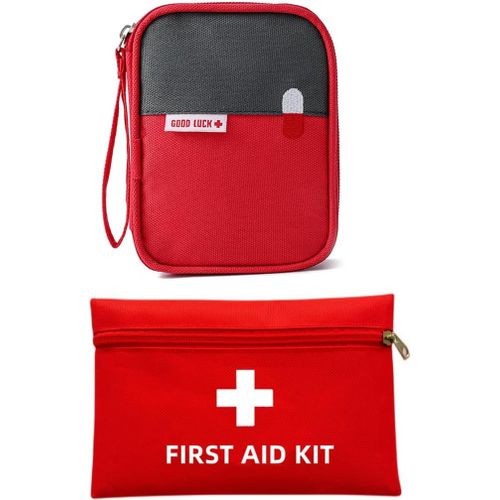 Anwxai-2 Pièce Trousse De Secours Portable,Trousse Secours Vide,Étanche Sac De Médecine Portable,Mini Trousse Premier Secours Vide,Sac De Rangement De Médicaments,Pour Activités De Plein Air,Camping