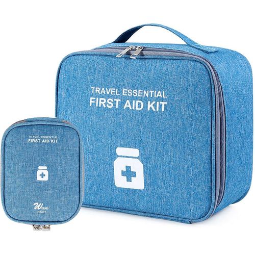 Anwxai-2 Pièces Trousse De Secours Vide,Trousse De Premiers Secours Portable,Trousse Pharmacie Voyage Étanche Sac De Médecine Portable D'urgence Degrande Capacité Pour Activités De Plein Air,Voyages(Bleu) 