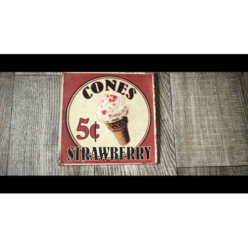 Plaque Decorative Publicitaire Metallique 24 Cm X 24 Cm