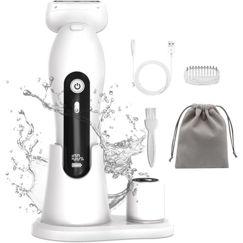Anwxai-Rasoir Electrique Femme,Tondeuse Electrique Femme Pour Visage,Jambes,Bikini,2 En 1 Epilateur Electrique Femme Sans Fil Avec Ipx 7,Base De Tête,Humide Et Sec Rasoir Rechargeable Femme