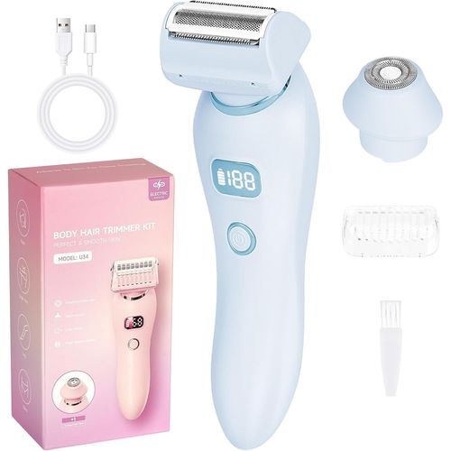 Anwxai-Épilateur Électrique Femme,2-En-1 Ipx7 Étanche Sans Fil Rasoir Électrique Humide Et Sec,Tondeuse Bikini Avec Écran Led,Tondeuse À Cheveux Rechargeable Pour Visage,Bras,Jambes,Aisselles