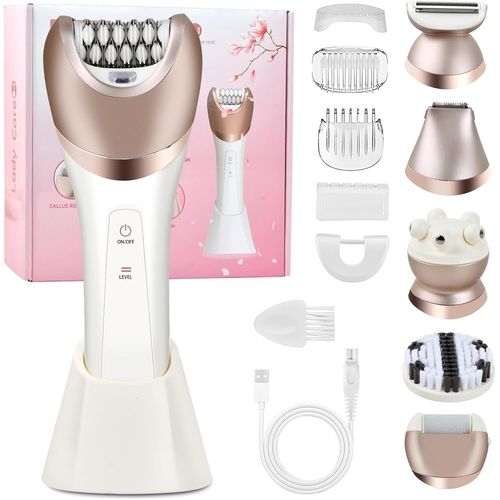 Anwxai-Rasoir Electrique Femme,6 En 1 Tondeuse Femme Intime Sans Douleur Tondeuse Bikini Femme Ipx7 Étanche,Usb Rechargeable Tondeuse Maillot Femme Épilateur Shaver Pour Visage Bras Jambes Aisselles