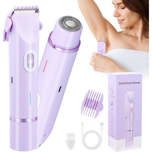 Anwxai-Rechargeable Rasoir Electrique Femme,Tondeuse Électrique 2 En 1,Sans Douleur Tondeuse Femme Intime,Étanche Rasoir Pour Visage Aisselles Jambes Bras,Utilisation Humide Et Sèche