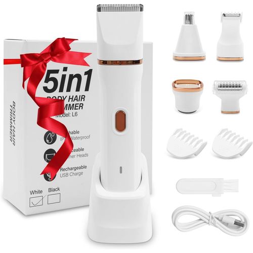 Anwxai-Rasoir Electrique Femme,5 En 1 Tondeuse Femme,Tondeuse Bikini Femme Pour Visage,Bras,Jambes,Aisselles,Ipx7 Étanche Rasoir Femme Electrique,Usb Rechargeable Tondeuse Maillot Femme 
