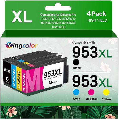 953Xl 953 Xl Cartouches D'Encre Remplacement Pour Cartouche Hp 953 Xl 953Xl Pour Hp Officejet Pro 7720 7740 7730 8730 8210 8218 8710 8715 8718 8720 8725 8728 8740, 4 Pack[Marque1024]