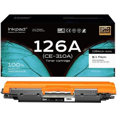 Toner 126A Ce310A Compatible Pour Hp Color Laserjet Pro Mfp M175 M175A M176 M176Fn M177 M177Fw M275 M275Nw(1 Noir, 1200 Pages)[Marque1110]