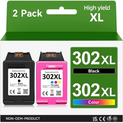302Xl Cartouches D'Encre Remplacement Pour Cartouche Hp 302, Compatibles Avec Hp 302 Xl Noir Et Couleur Pour Deskjet 3630 3632 2130 3639 Envy 4520 4525 4527 Officejet 3831 3833 383[Marque1236]