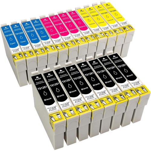Lot De 20 Cartouches D'Encre De Rechange Epson T1285 Pour Epson Stylus Sx-420 Sx-425 Sx-430 Sx-435 Sx-438 Sx-440 Sx-445 Office Bx-305 S-22 Sx-125 Sx-130 Sx-230 Sx-230 X-235[Marque1384]