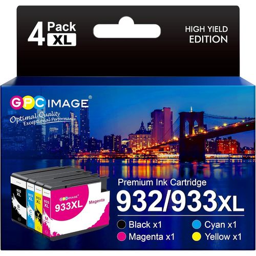 932Xl 933Xl Cartouche D'Encre Compatibles Pour Hp 932 Xl 933 Xl Pour Hp Officejet 6600 7510 6700 7110 7610 7612 6100 7600 (1 Noir, 1 Cyan, 1 Magenta, 1 Jaune, 4-Pack)[Marque2921]