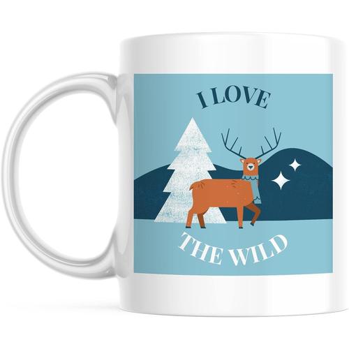 Tasse Circulaire Imprimable Personnalisee I Love The Wild - Avec Votre Texte Options De Taille