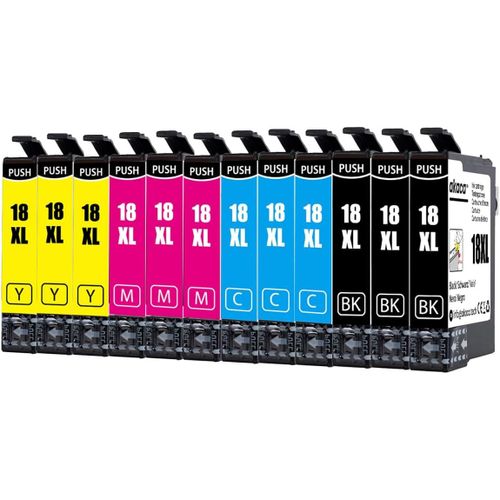18Xl (Pack De 12) Cartouches D'Encre Compatibles Pour Epson 18 Xl, Pour Expression Home Xp-215 Xp-205 Xp-225 Xp-322 Xp-305 Xp-325 Xp-422 Xp-405 Xp-415[Marque3086]