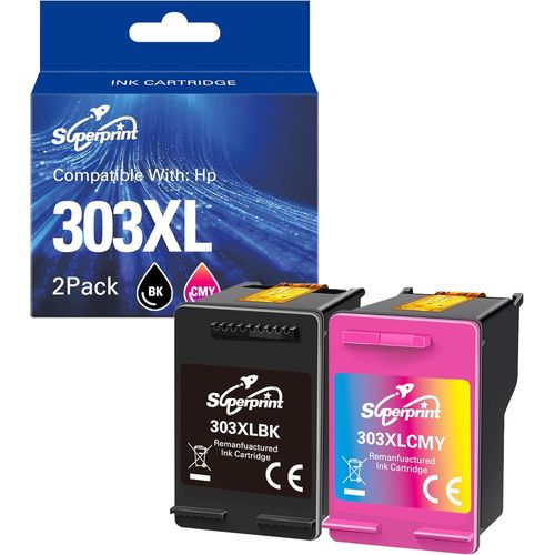 303 Xl Lot De Cartouches D'Encre De Rechange Compatibles Hp 303 303Xl Pour Hp Envy 6200, 7100, 7134, 7220E, 7221E, 7224E, 7800, 7900E Hp Tango 100/X (Noir, Couleur)[Marque2591]