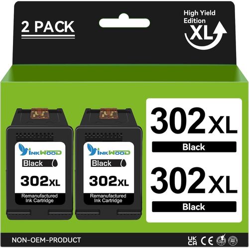 302Xl Noir Compatible Avec 302, 302 Xl Pour Envy 4520 4525 4524 4527 Officejet 3833 4658 3834 3830 3831 Hp Deskjet 3630 2130 3636 11100 3633[Marque2590]