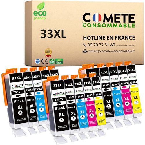 Comete, Marque Française - 33Xl - 15 Cartouches D'Encre Compatibles Avec Epson 33 Xl Orange - Pour Epson Expression Premium Xp-530 Xp-540 Xp-630 Xp-635 Xp-640 Xp-645 Xp-7100 Xp-830[Marque200]