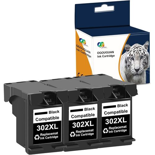 302 Remanufacturée Pour Hp Xl Cartouches D'Encre Remplacement Deskjet 3639 3630 2130 3636 1110 Envy 4520 4525 4521 4527 Officejet 3831 3833 3830 4650 (3 Noirs)[Marque529]