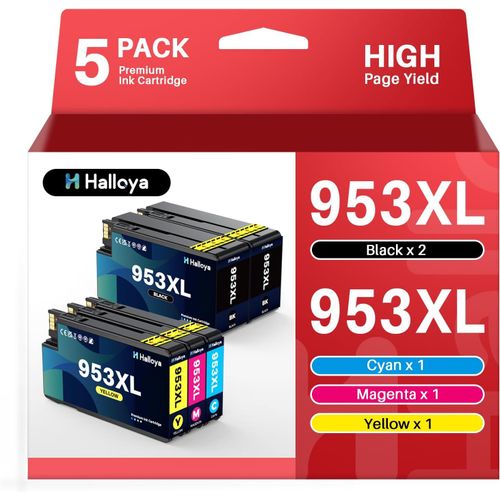 Lot De 5 Cartouches D'Encre De Rechange 953 Xl 953Xl Pour Hp Officejet Pro 7720 7740 8710 8720 8715 8210 8730 7730 8740 8725[Marque347]