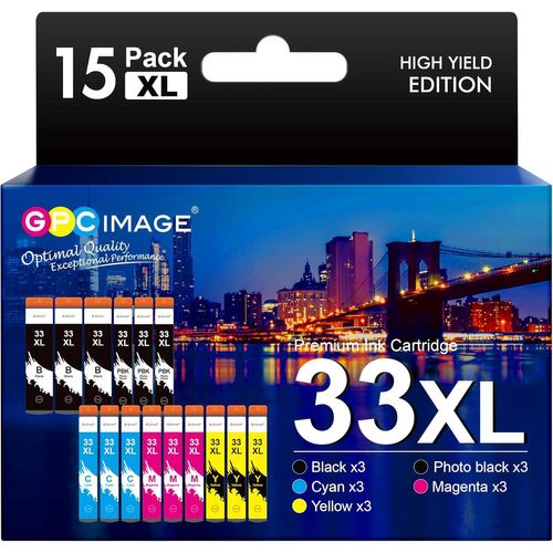 33Xl Cartouches D'Encre Compatible Pour Epson 33 Xlpour Expression Premium Xp-540 Xp-530 Xp-830 Xp-7100 Xp-900 Xp-640 Xp-630 Xp-635 Xp-645 (15 Pack)[Marque561]