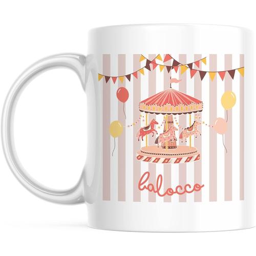 Tasse Personnalisee Pour Enfants De Cirque Vintage En Corail Rose Avec Options D¡¯Impression Tasse Cadeau