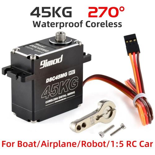 DSC45mg 270 degrés - 9Servo étanche 35KG 45KG, boîtier en aluminium, engrenage numérique métallique HV sans noyau pour voiture camion bateau sur chenilles 1/8 1/10 RC