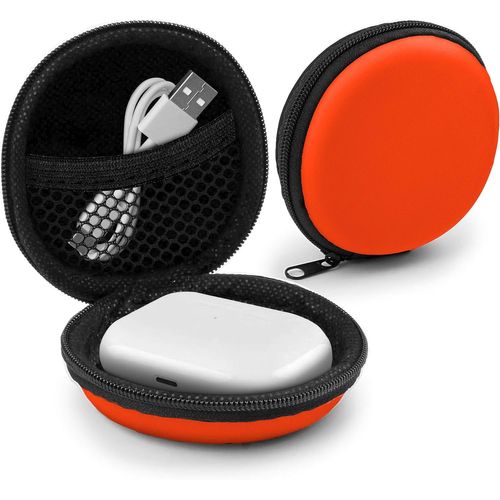 Etui Universel Pour Écouteurs In Ear - Pochette De Protection Rigide Earplug, Ipod Shuffle, Stick Usb, Câble - Transport Case Multifonction Orange[SAN674106]