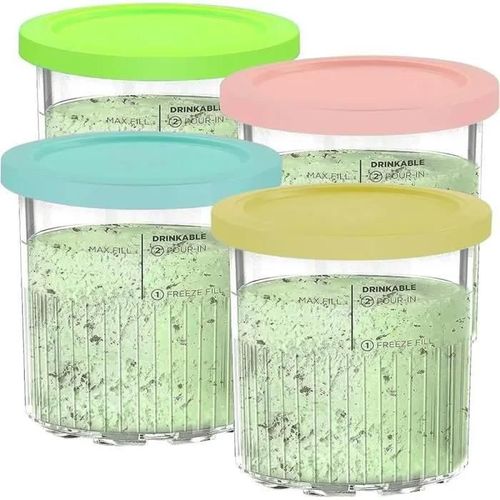 Bacs À Crème Glacée Pour Ninja Creami Deluxe Sorbetière Machine, Lot De 4 Pot Bol Et Couvercles Pour Creamy Nc501eu Nc501 Nc500