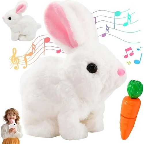 Lapin Interactif,Jouet Lapin Interactif, 2025 Neu Cadeaux De Pâques Enfants, Lapin Sautant,Lapin Doudou Petit Peut Marcher Et