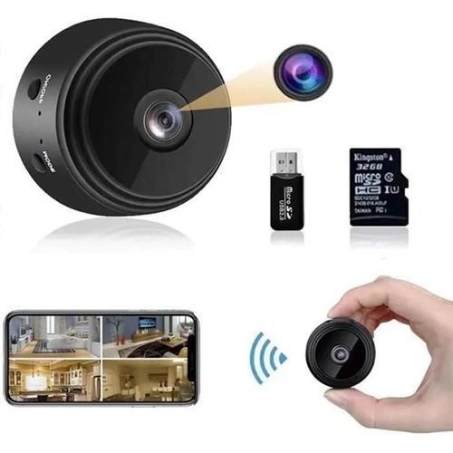 Mini Caméra De Surveillance Hd 1080P - Batterie Micro Wifi - Petite Caméra Avec Vision Nocturne Infrarouge Et Carte Sd 32 G -