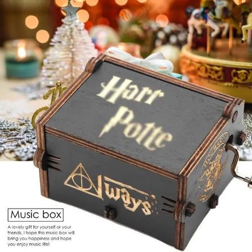 Boyou I Boîte À Musique À Manivelle I En Bois Mécanique I Noir I Harry Potter