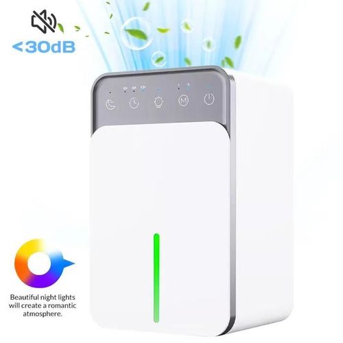 Déshumidificateur 1200Ml,Déshumidificateur D\'Air Electrique Silencieux Portable Compact Arrêt Automatique Et Lumière Led Colorée