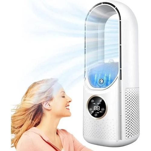 Ventilateur Sans Pales - Silencieux Ventilateur Tour Avec 6 Vitesses 8H Minuterie - Ventilateur Colonne Avec Humidification -[S58]