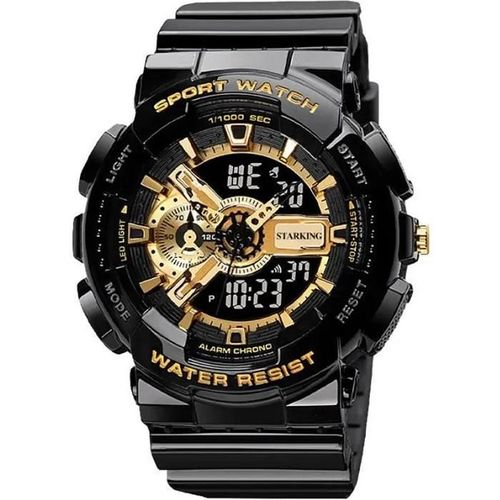 Noir - Montre Enfant Garçon Outdoors Sport Etanche Numerique - Lumineux - Or Noir Montre À Quartz Cadeau Pour Enfants