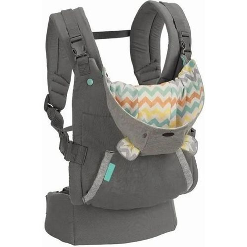 Duo Porte Bébé 0-36 Mois Ventral Et Dorsal Voyage Facile Croisé Devant Tenant - Gris En Stock