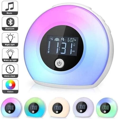 Radio Réveil Matin Avec Effets Lumineux 2019 Amélioré Lampe De Chevet Avec 3 Nature Sounds And 5 Color Light For Children Bedrooms