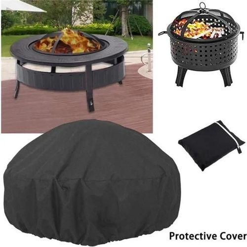 Housse De Protection Pour Brasero De Jardin Ronde Avec Cordon De Serrage, 86*36cm / 33.86\'\'x14.17\'\' (Appr.)