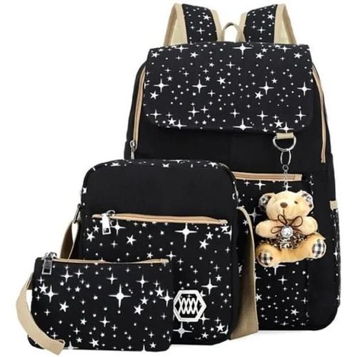 Cartable Fille Sac À Dos Etoile Ours Noir - Enfant - Synthétique - Dos - Fille