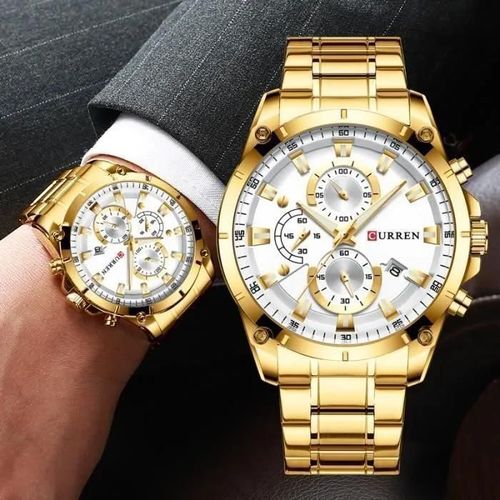 Or - Lingyue Hommes Montres Top Marque De Luxe Hommes D\'affaires Montre À Quartz Étanche Chronographe Montre-Bracelet Homme - Or