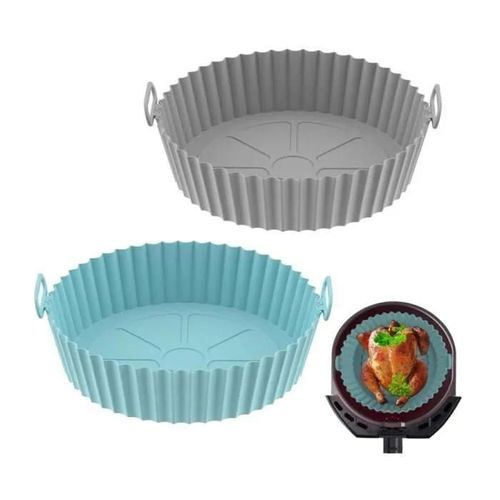 2 Pièces Moule Silicone Air Fryer, 20Cm Accessoire Panier De À Air Pour Philips Ninja Foodi Max Cosori Moulinex Tefal