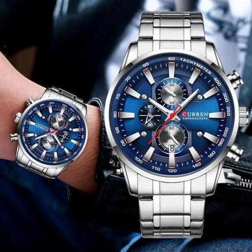 Argent Bleu - Montres Hommes Top Marque De Luxe Lingyue Étanche Quartz Sport Montres-Bracelets Chronographe Date Montre Hommes