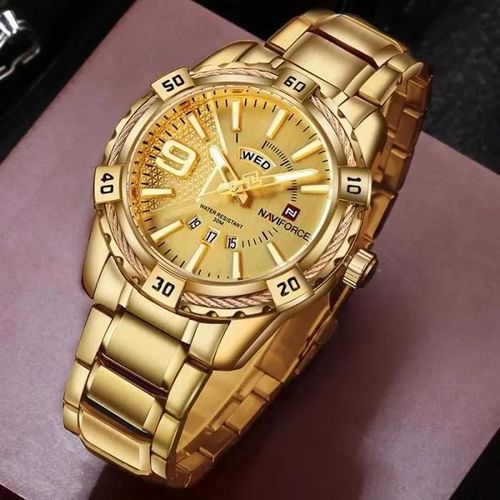 Lingyue Montres Pour Hommes Marque De Luxe Hommes Sport Étanche Date Montre À Quartz Or Montres En Acier Complet