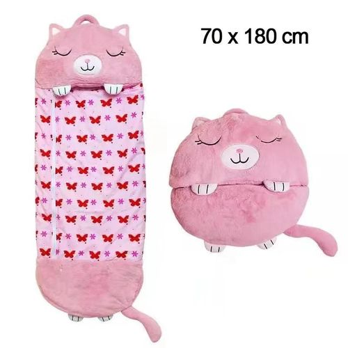 Pimpimsky Mignon Sac De Couchage Et Oreiller 2 En 1 Happy Nappers Pour Enfant 180 X 70 Cm Duvet Adapté À Toutes Les Saisons Rose