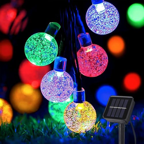 8 m Outdoor Solar String Lights 40 LED 8 Modes Crystal Balls Waterproof IP65,Solar String Lights for Garden,Terrace,Balcony (Colourful)