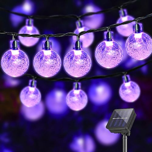 Solar String Lights Outdoor,40 Led 10m Ip44-8 Modes Outdoor Indoor Waterproof Garden Patio Balcony Wedding Party (10m 40led Purple)